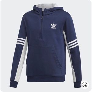 ADIDAS BOYS’ SIZE S 1/2 ZIP HOODIE